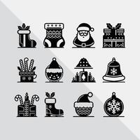 Set of 12 Christmas icons for web applications and design templates. vector