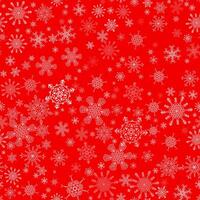 Red seamless Christmas pattern with different snowflakes vector
