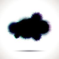 Halftone cloud shape with color aberrations vector