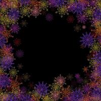 Rectangular frame with colorful small snowflakes vector