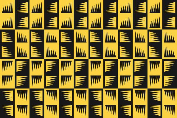 Wavy Shapes Yellow and Black Pattern