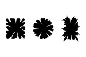 Set of abstract black blots, liquid shapes, organic elements. A collection of different shapes of blots. Flat design elements isolated on white background, . Banner design, poster design, modern vector