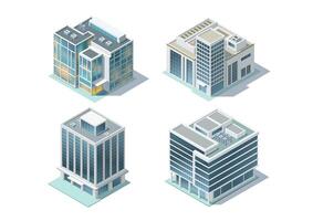 Set of isometric modern building. vector