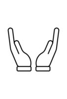 icon two open hand.palm hand open. protect symbol vector