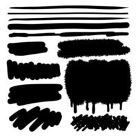 Set of artistic pen brushes. Hand drawn grunge strokes. Doodle lines, various dividers for web sites. vector