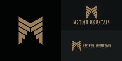 Modern initial letter M or MM in gold color isolated on multiple background colors. The logo is suitable for adventure apparel brand logo design inspiration templates. vector