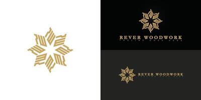 Abstract spiral initial letter RW or WR in gold color isolated on multiple background colors. The logo is suitable for custom cabinetry business logo design inspiration templates. vector