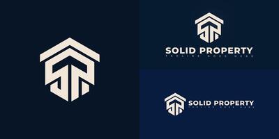 Abstract hexagon initial letter SP or PS in white color isolated on multiple background colors. The logo is suitable for property management company logo design inspiration templates. vector