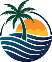 simple curved palm tree vector