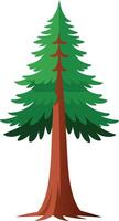 Minimalist and Simple Drawing of a Redwood tree vector