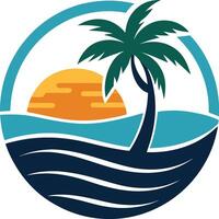 summer background with palm trees vector