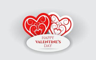 Happy Valentines Day Poster or Banner Card Design With White Background, greeting card, banner, and web ad vector
