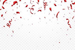 Abstract background party celebration red confetti. Falling shiny blue confetti isolated on white background. vector