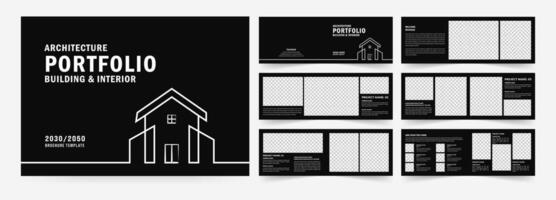 Landscape Architecture profile brochure template and interior portfolio layout design, a4 standard size print ready brochure template. vector