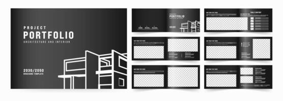 Landscape Architecture Portfolio Template, a4 standard size print ready brochure template vector