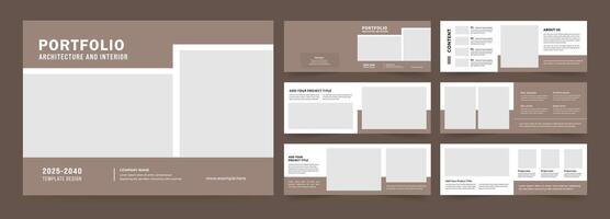 Landscape Architecture Portfolio or Portfolio Template Design, a4 size print ready brochure for architectural design. vector