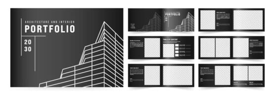 Landscape Architecture portfolio or portfolio layout template design vector