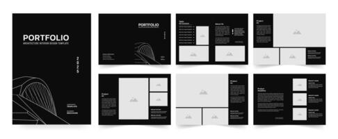 Architecture portfolio or portfolio layout template design, Black and White Portfolio Layout, A4 size brochure design vector