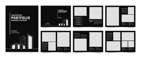 Architecture portfolio or portfolio layout template design, Black Portfolio Layout vector