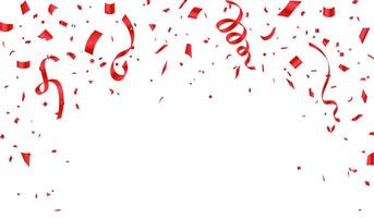 Celebration background template with confetti and ribbons. Design for various partie vector
