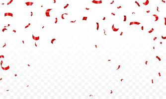 Confetti illustration banner background with luxury ribbons. Falling confetti on white background vector