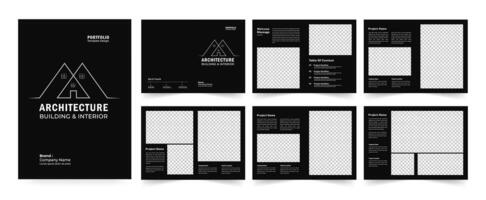 Architecture portfolio template or Portfolio layout design. A4 size brochure design for interior vector