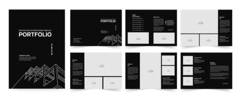 Architecture portfolio or portfolio template design, A Portfolio of Architectural and Interior Excellence vector