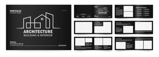 Landscape Architecture portfolio or business portfolio template design, Professional portfolio for architecture and interiors vector