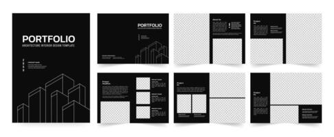 Architecture and interior portfolio layout design, a4 size brochure design for interior. vector