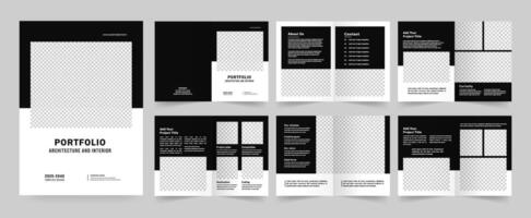 Architecture portfolio or portfolio layout template design, Black and White Portfolio Layout vector