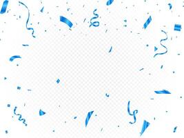 Blue confetti celebration background For parties and festivals on a transparent background that can be isolate vector
