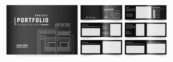 Landscape Architecture and Interior Portfolio Brochure Template, a4 standard size print ready brochure template. vector