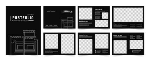 Architecture Portfolio Magazine Design, a4 standard size print ready brochure template vector