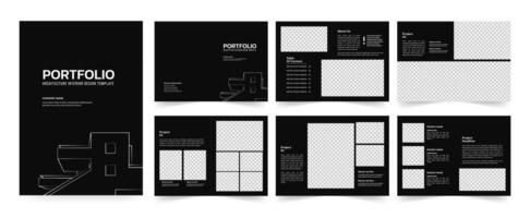 Architecture Portfolio or Portfolio Template Design, a4 size print ready brochure for architectural design. vector