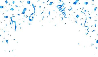 Celebration background template with confetti and ribbons. Design for various parties vector