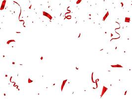 Red confetti celebration background For parties and festivals on a transparent background that can be isolated illustration vector