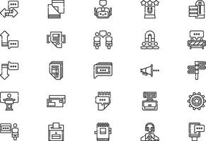 Business communication icons collection is a illustration with editable stroke. vector