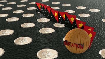 Papua New Guinea Flag with Inflation Concept video