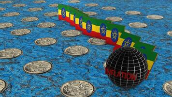 Ethiopia Flag with Inflation Concept video