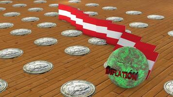 Austria Flag with Inflation Concept video