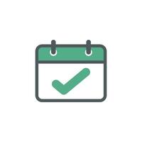 Check Mark Approved Calendar Icon Template vector