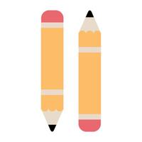 Set of simple pencil line icons vector