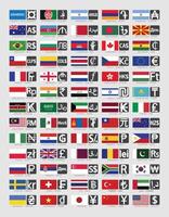 Currency Symbols with Country Flag and Name vector