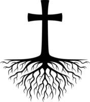 Cross with Roots vector
