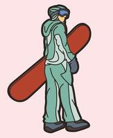 Snowboard Player Action Snowboarder Standing vector