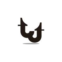letter tw simple linked font logo vector