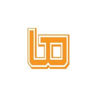 letter bo simple geometric outline stripes logo vector