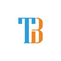 letter tb simple colorful linked font logo vector