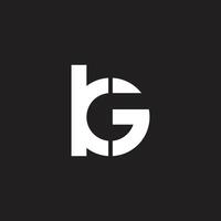 letter bg simple linked line round logo vector