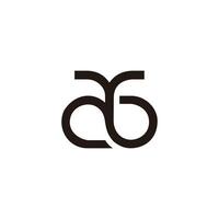 letter ag loop linked geometric line logo vector